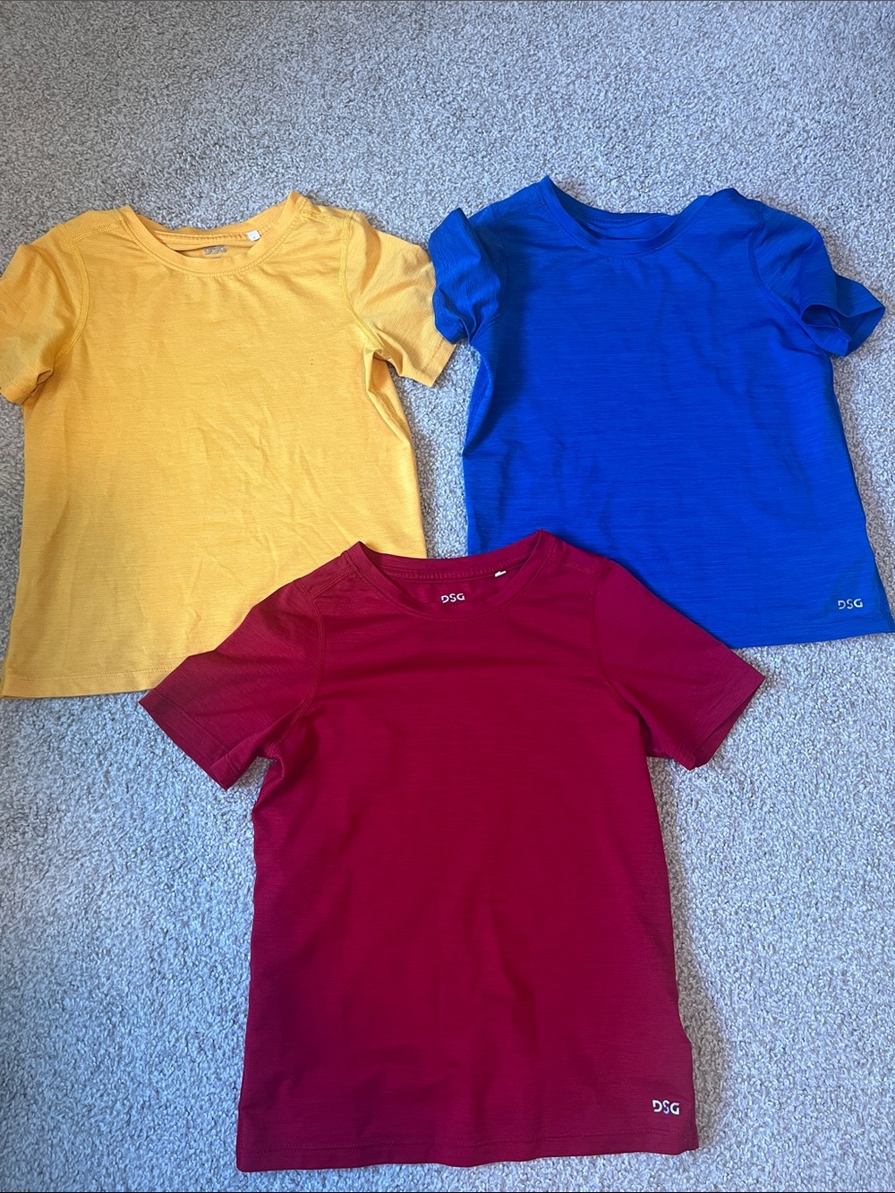 DSG Kids Short Sleeve Tees - Yellow, Blue & Red